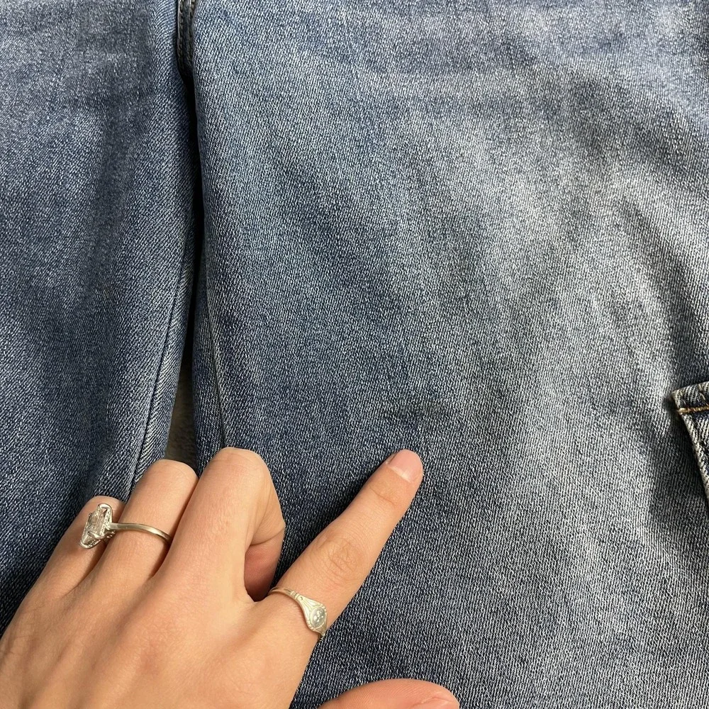 Mica Denim Jeans Womens 27 Blue Medium Wash High‎ Rise Wide Leg Cargo 27x28.5